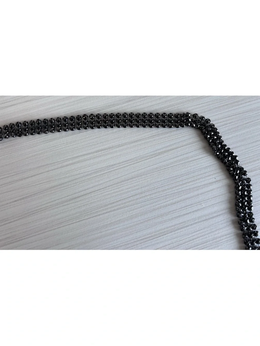 Vintage Black Rhinestone Belt Multi-Row Crystal Chain Waist Jewelry